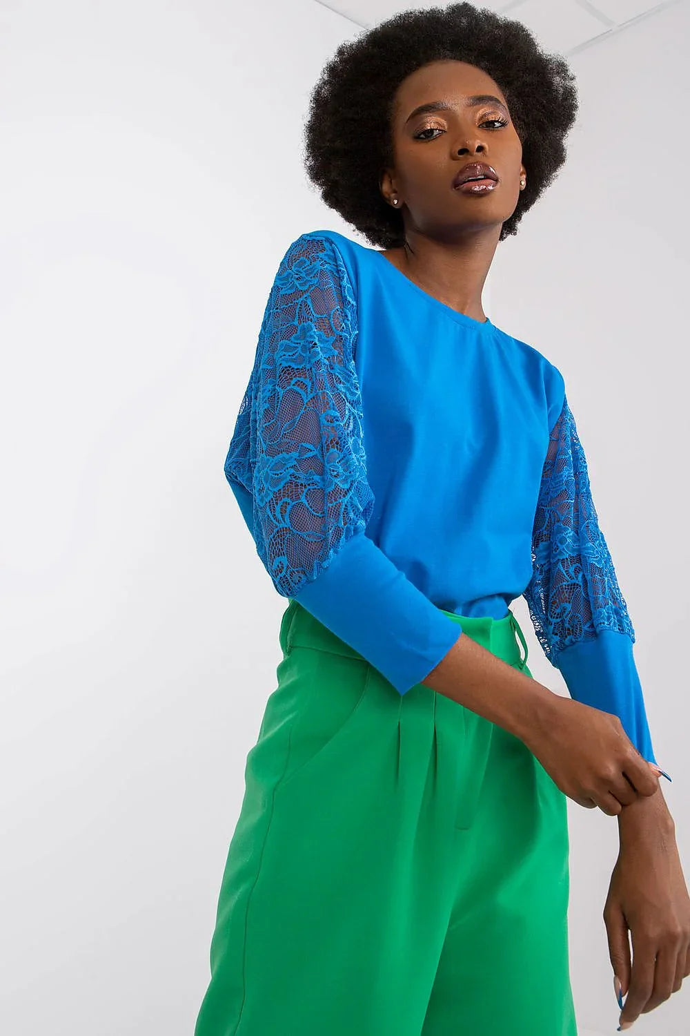 Women's Lace Blouse - Lace Hip Length