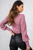 Women's Long Sleeve Blouse - Solid Waist Length