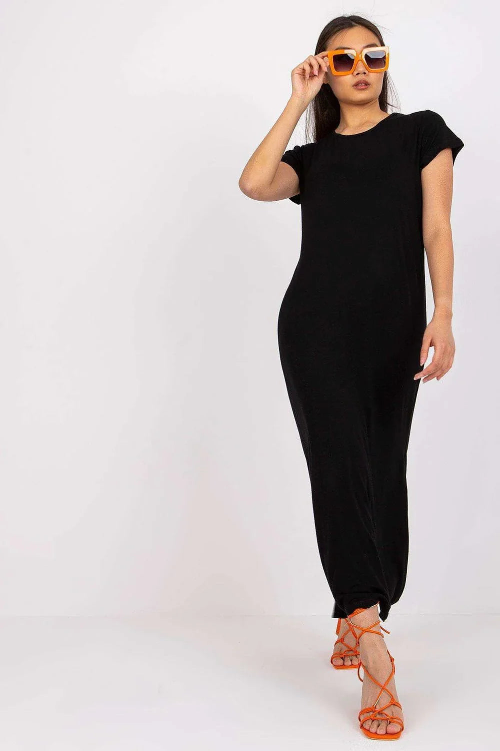Women's Maxi Day Dress – Regular Fit With Short Sleeves