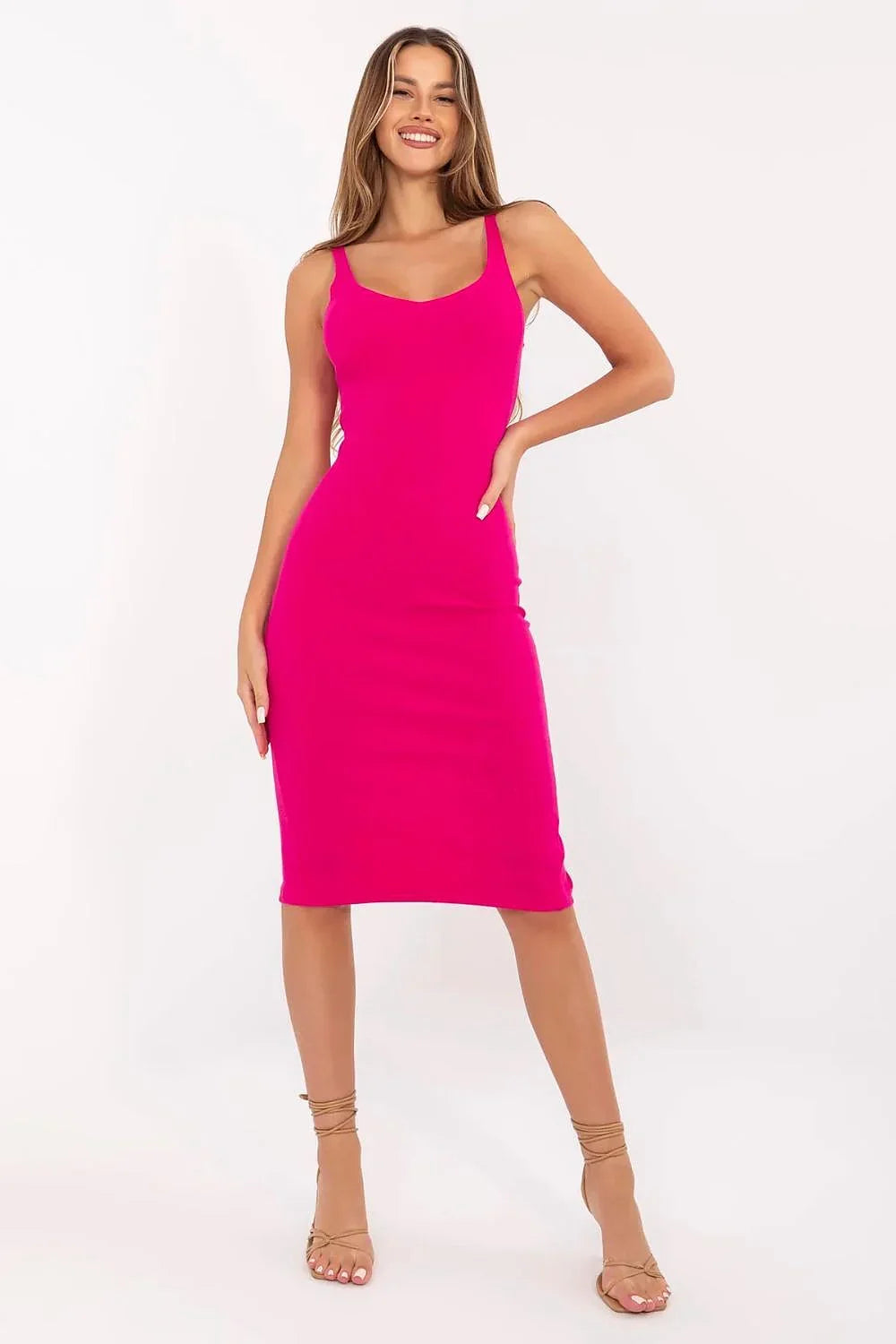 Women's Midi Day Dress – Slim With Sleeveless