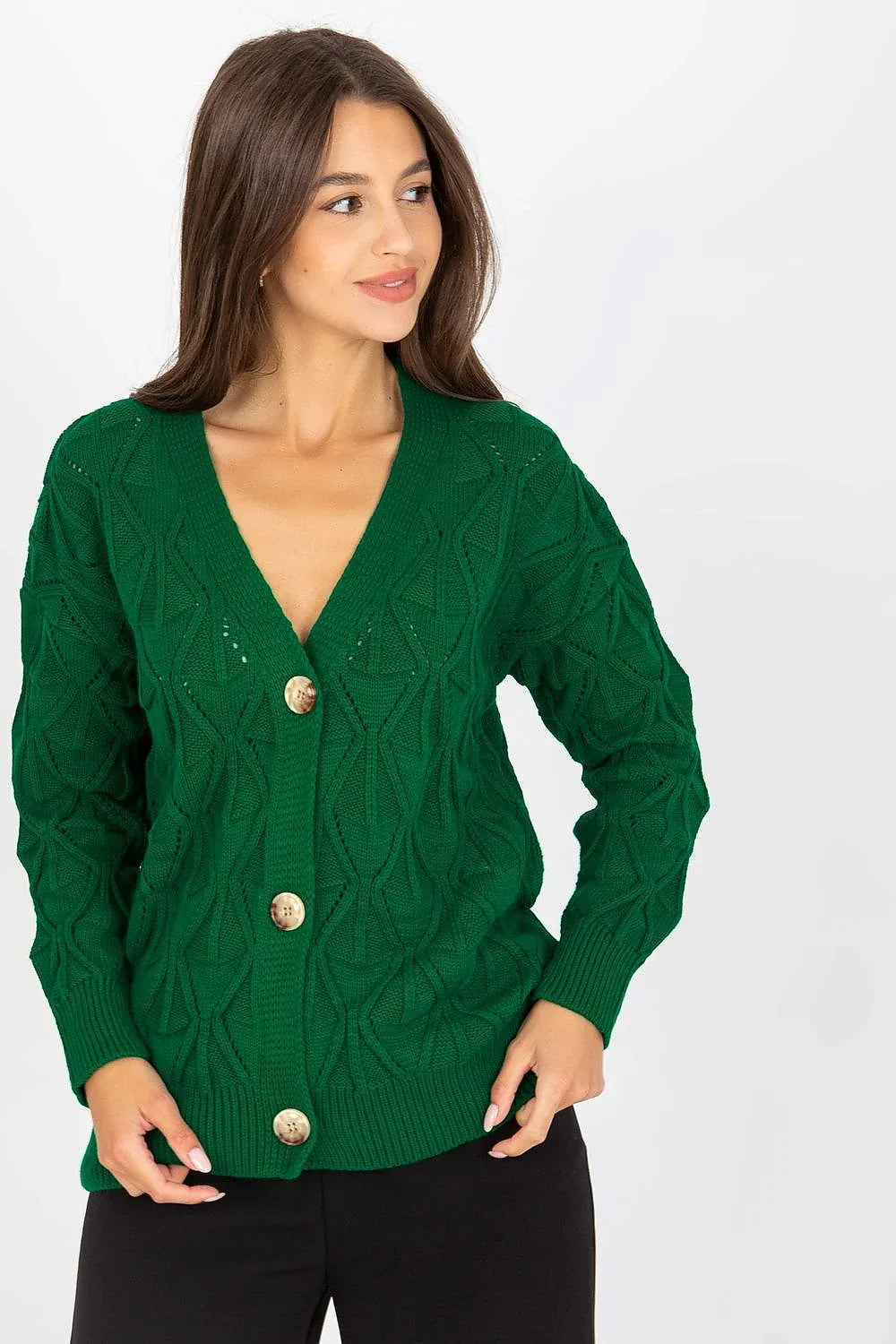 Women's Openwork V Neck Cardigan Sweater