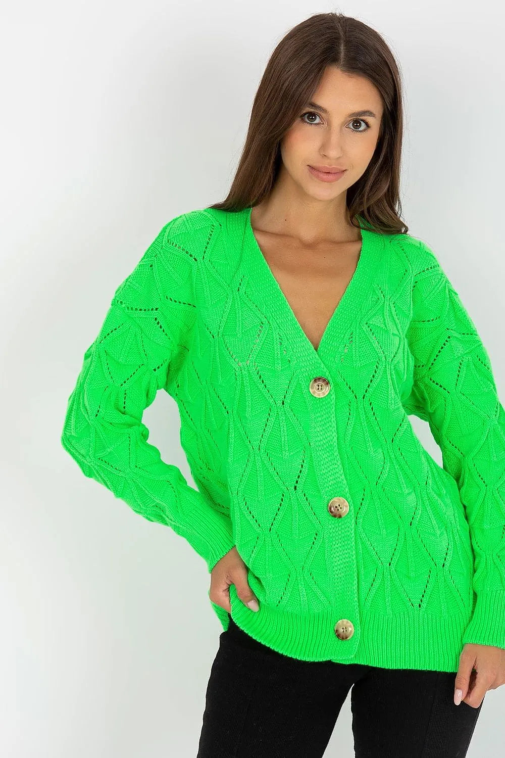 Women's Openwork V Neck Cardigan Sweater