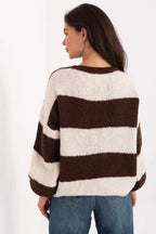 Women's Oversized Striped Cardigan Sweater