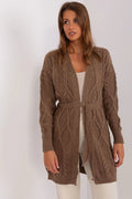 Women's Plaid Belted Cardigan Sweater