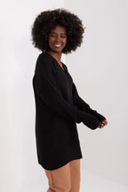 Women's Solid Longline Pullover Sweater