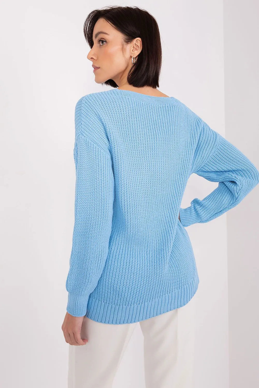 Women's Solid Longline Pullover Sweater