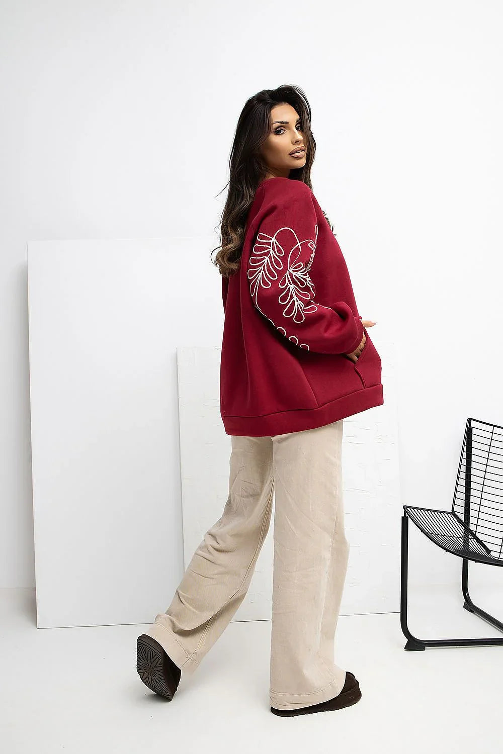 Women's Sweatshirt - Crew-neck With Oversized Fit