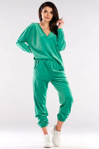 Women's Sweatshirt - V-Neck With Relaxed Fit