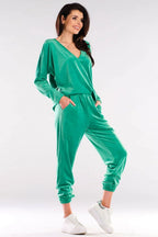 Women's Sweatshirt - V-Neck With Relaxed Fit