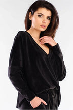 Women's Sweatshirt - V-Neck With Relaxed Fit