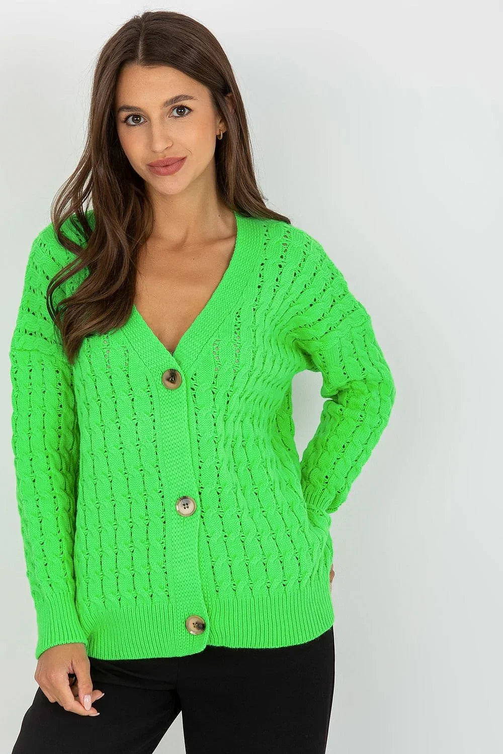 Women's Textured Cable Knit Cardigan Sweater