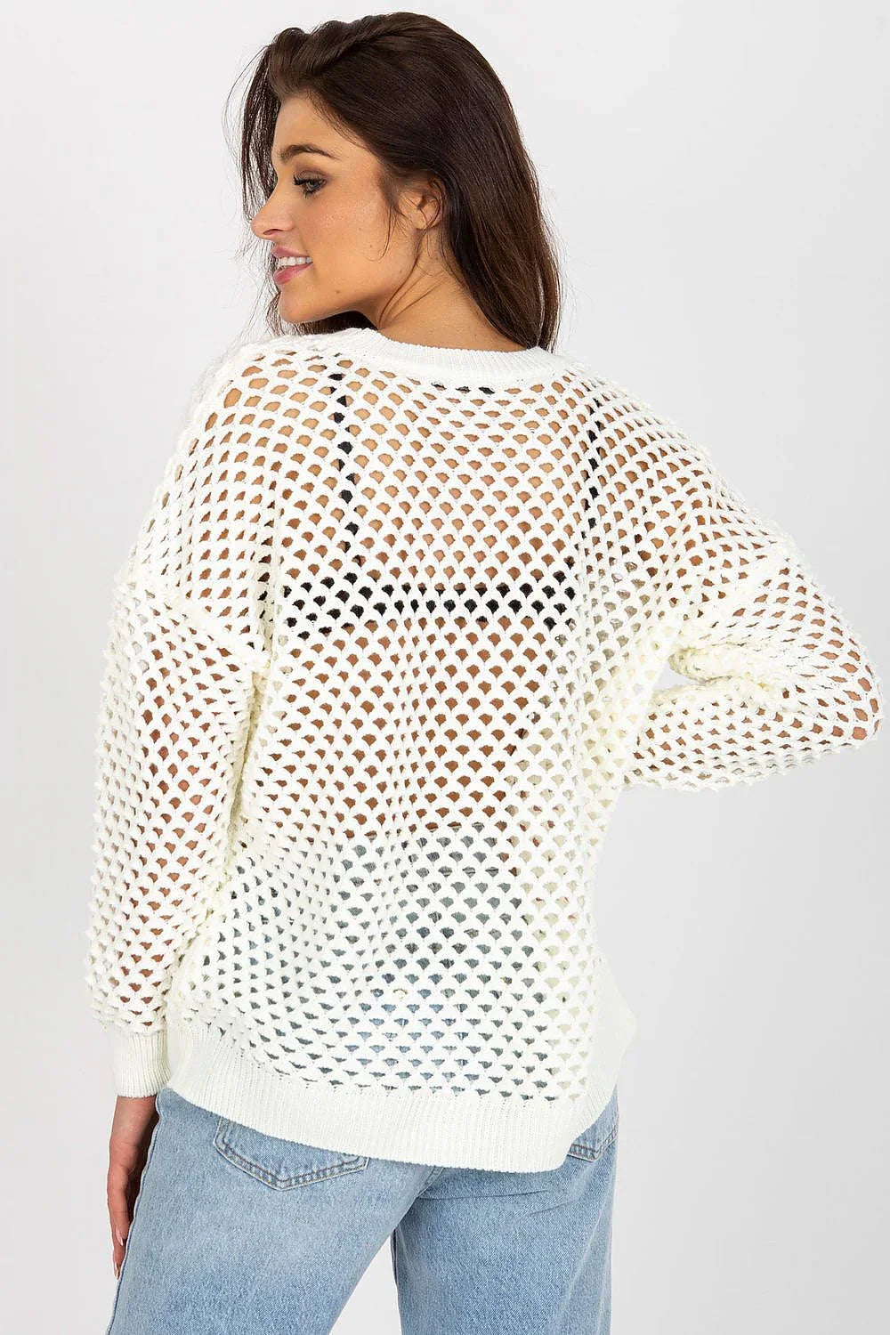 Women's Textured Crew Neck Pullover Sweater
