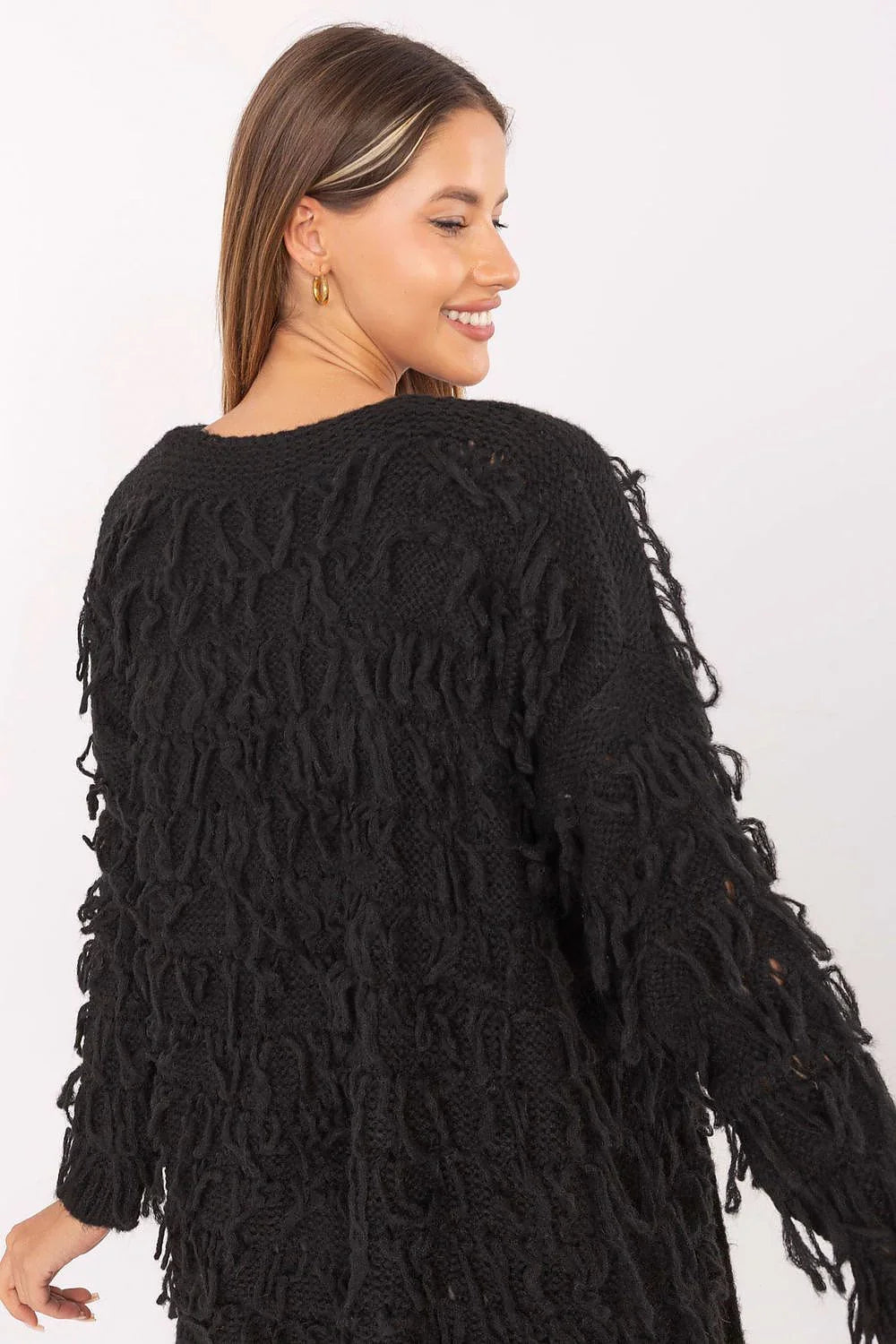 Women's Textured Longline Cardigan Sweater