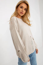 Women's Textured Oversized Pullover Sweater