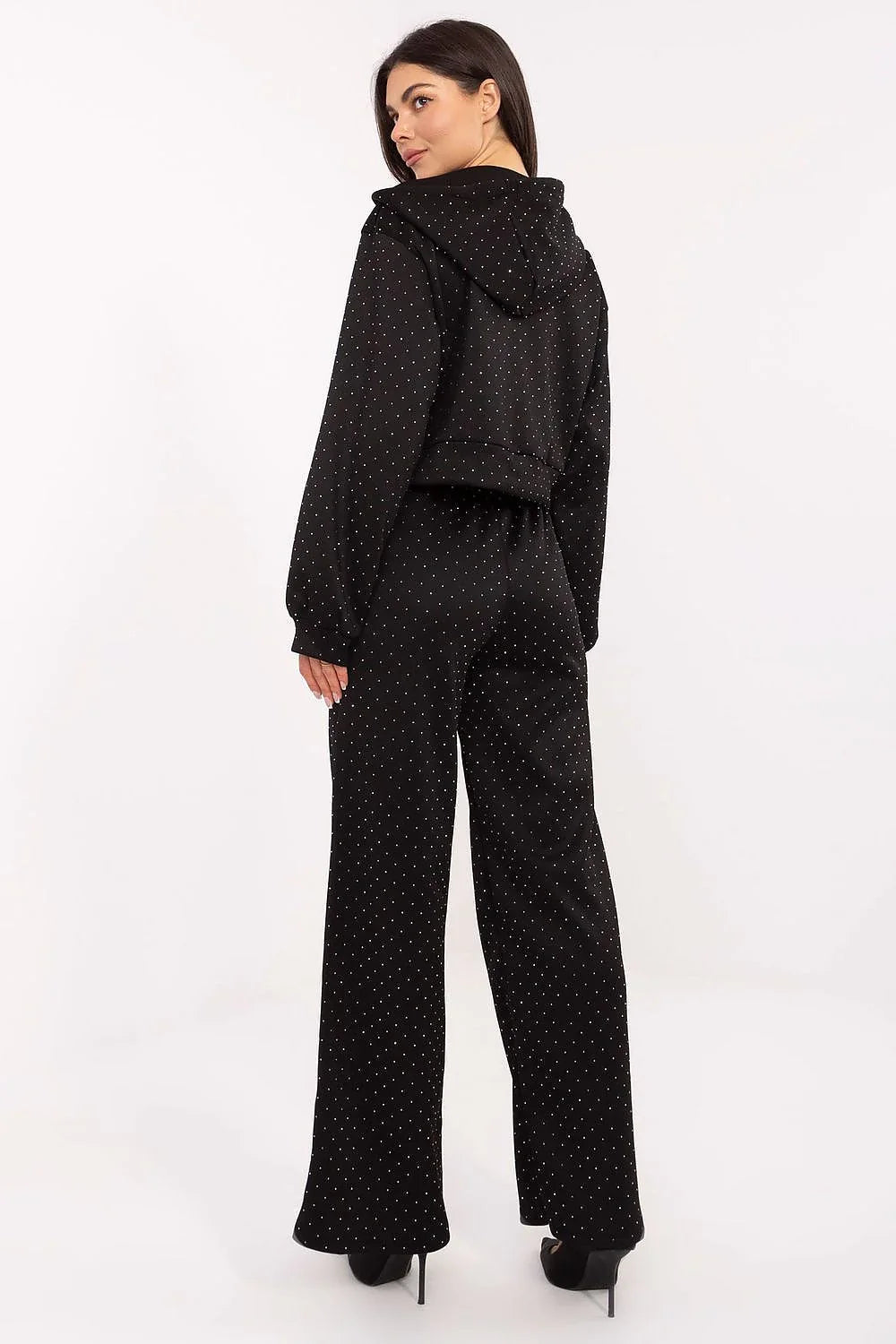 Women’s Textured Zip Hoodie and Wide Leg Pants Set
