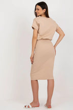 Women’s V-Neck Blouse and Midi Dress Two Piece Set
