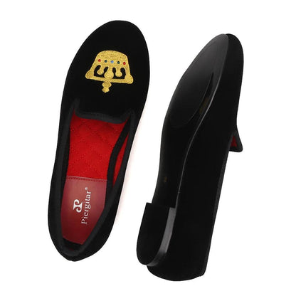 Women's Velvet Loafers with Crown