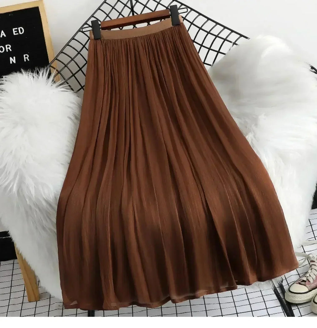 A-Line Skirt Women Minimalist Office - Elastic Midi Women Skirt