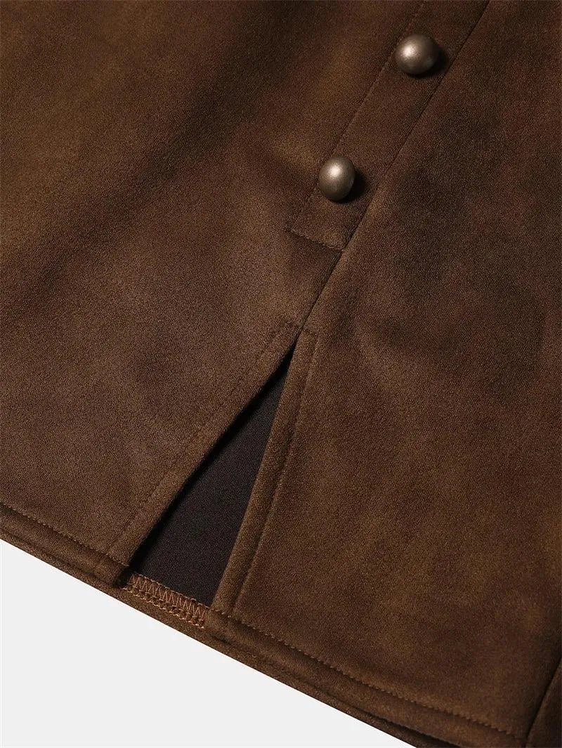 Beaded Mini Skirt with Slit -Guocali