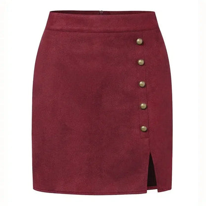 Beaded Mini Skirt with Slit -Guocali