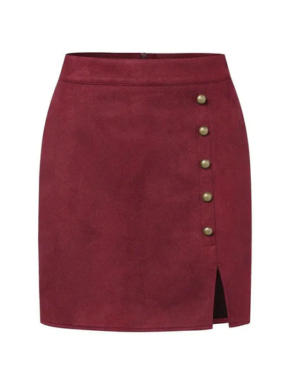 Beaded Mini Skirt with Slit -Guocali