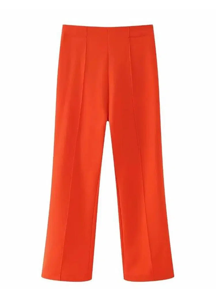 Belted High Waist Wide Leg Pant Suit -Guocali