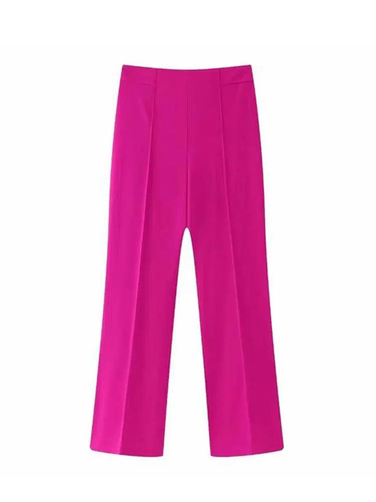 Belted High Waist Wide Leg Pant Suit - Pantsuit - Guocali