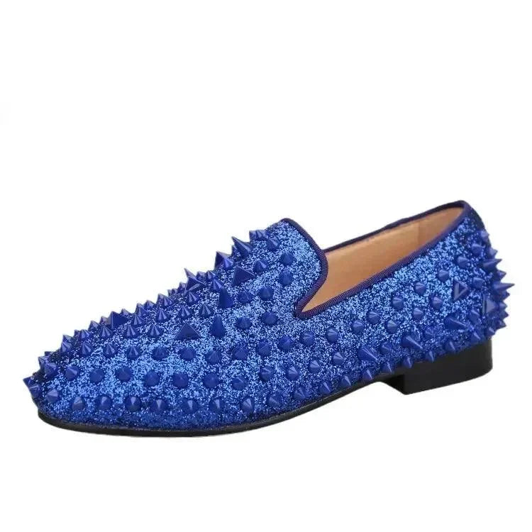 Blue Bliss: Genuine Leather Kids' Loafers -Guocali