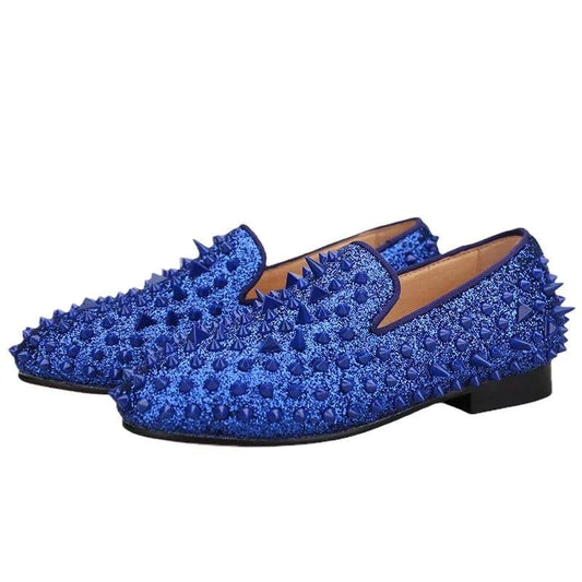 Blue Bliss: Genuine Leather Kids' Loafers-Loafer Shoes-GUOCALI
