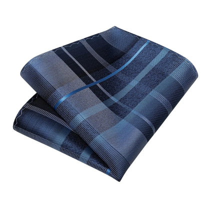 Blue Checked Necktie Set -Guocali
