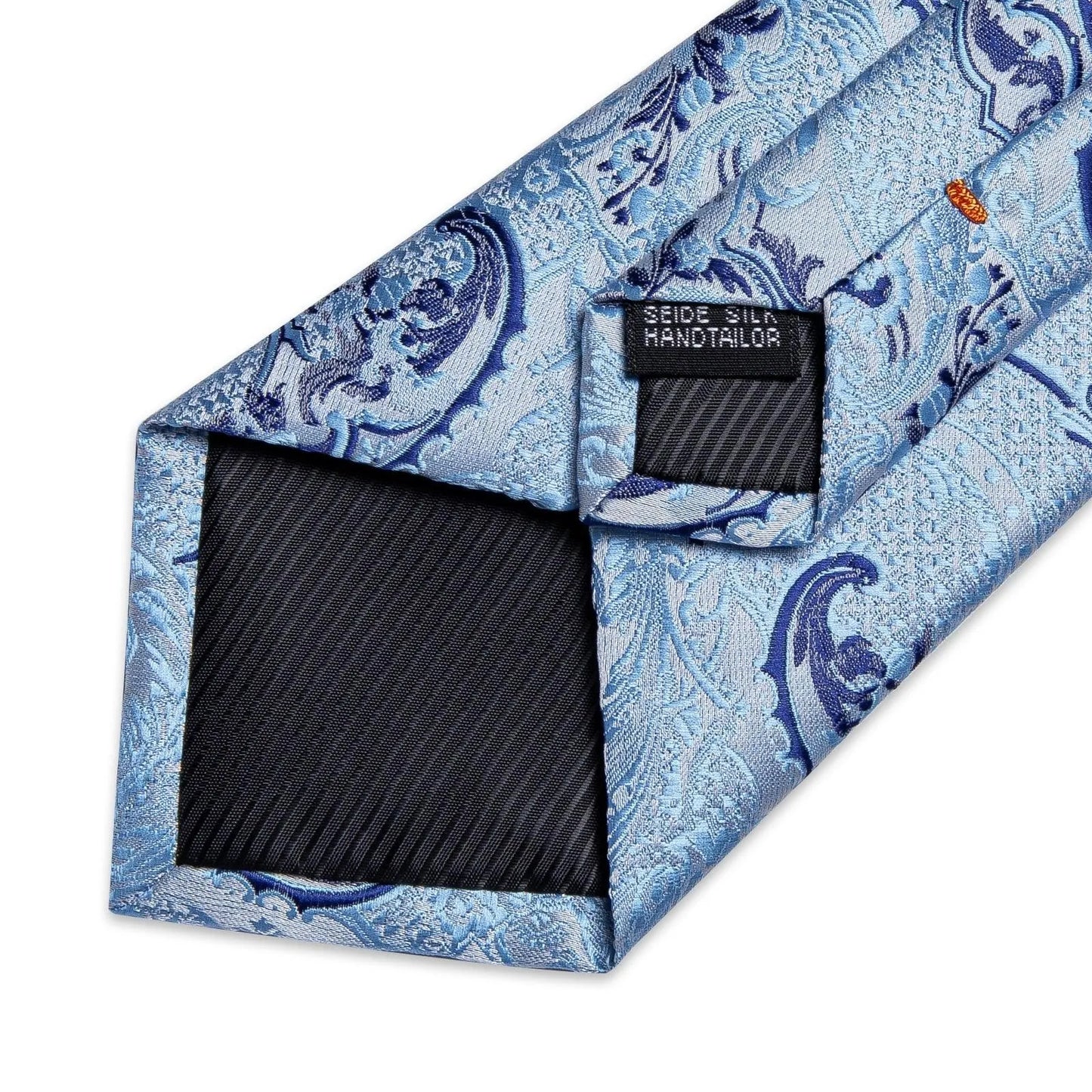 Blue Paisley Silk Necktie Set -Guocali