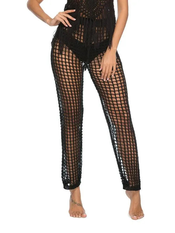 Boho Women Wide Leg Pants – High-Waist Lace -Guocali