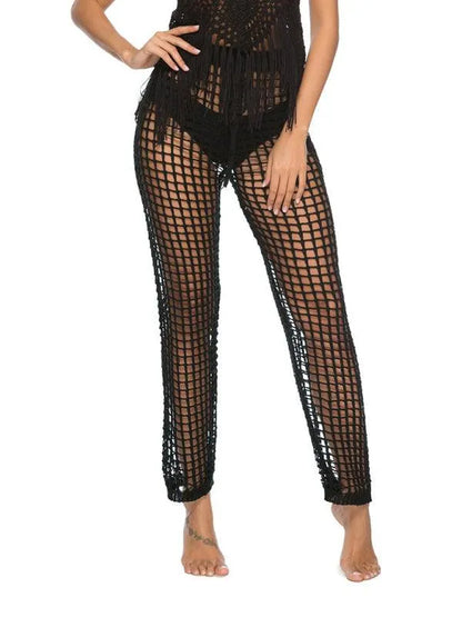 Boho Women Wide Leg Pants – High-Waist Lace -Guocali