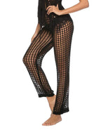 Boho Women Wide Leg Pants – High-Waist Lace -Guocali
