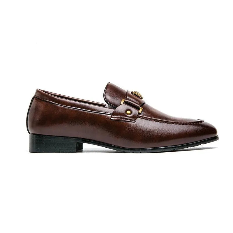 Men Horse Bit Dress Loafers - Slip-On Formal Dress Shoes