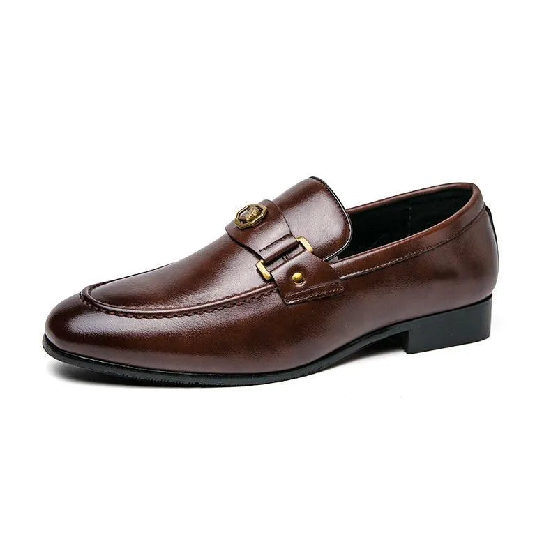 Men Horse Bit Dress Loafers - Slip-On Formal Dress Shoes