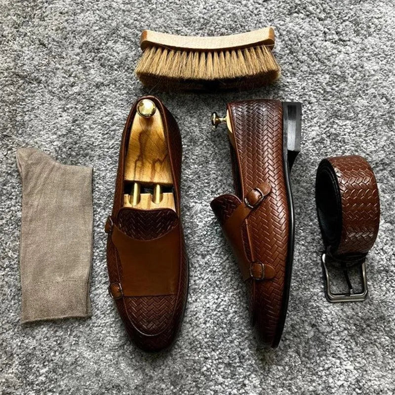 Men Dress Loafers - Buckles, Straps Monk Strap Formal Dress Shoes