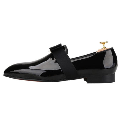 Buckle Bow Patent Leather Loafers - Men Shoes - Loafer Shoes - Guocali