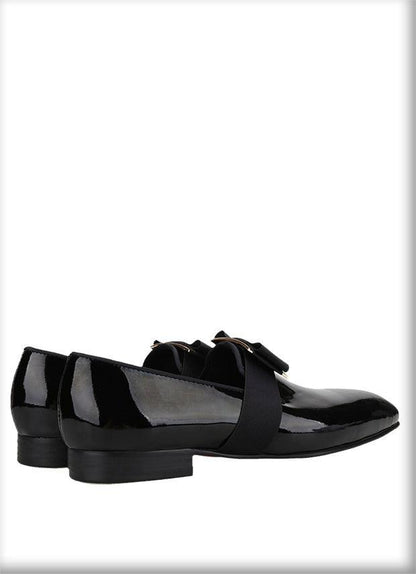 Buckle Bow Patent Leather Loafers - Men Shoes - Loafer Shoes - Guocali