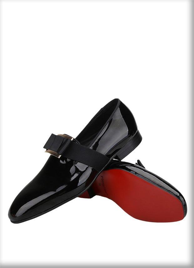 Buckle Bow Patent Leather Loafers - Men Shoes - Loafer Shoes - Guocali