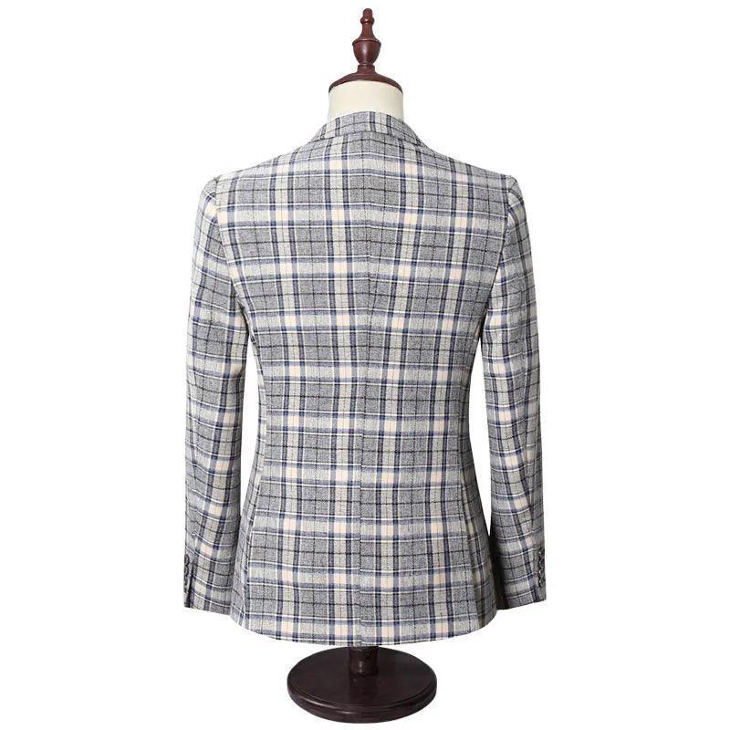 Cali 3-Piece Plaid Suit for Men - Plaid Suit - Guocali