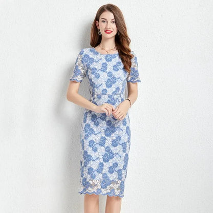 Casual Floral Mid-Length Summer Dress -Guocali