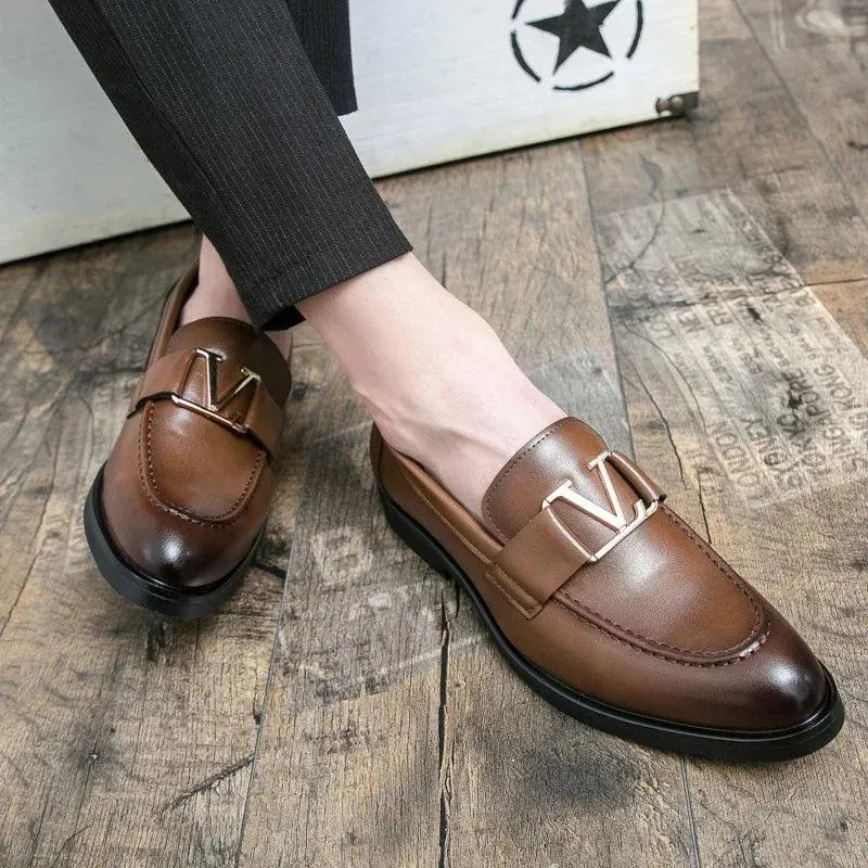 Casual Leather Buckled Men Loafers -Guocali