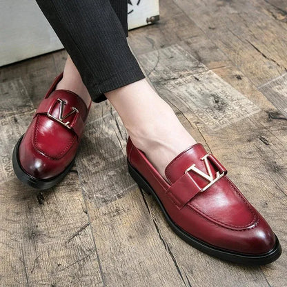 Casual Leather Buckled Men Loafers -Guocali