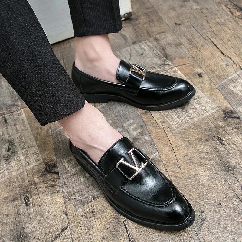 Casual Leather Buckled Men Loafers - - Guocali