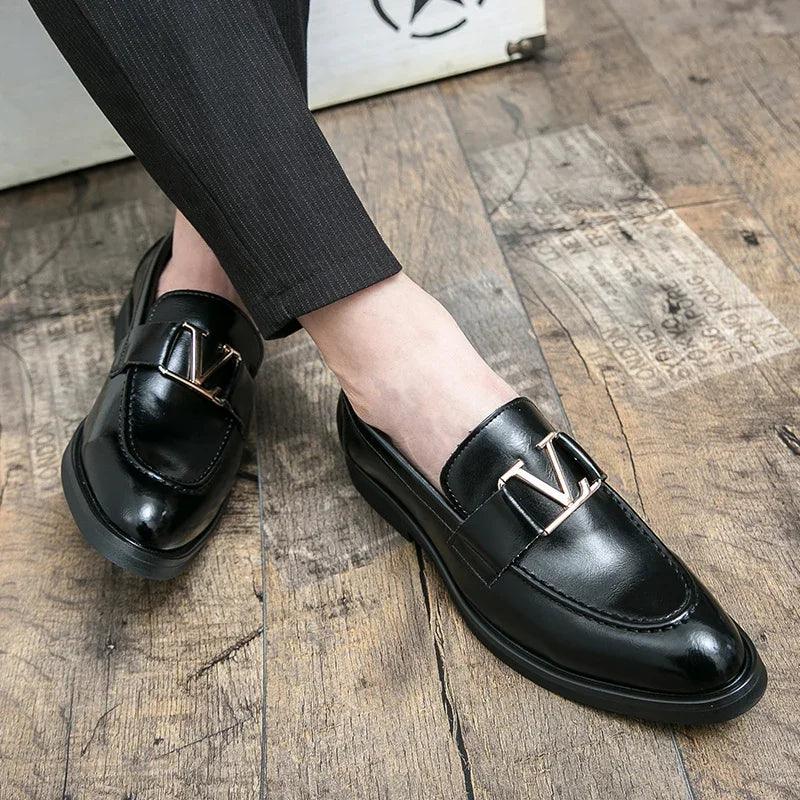 Casual Leather Buckled Men Loafers - Loafer Shoes - Guocali