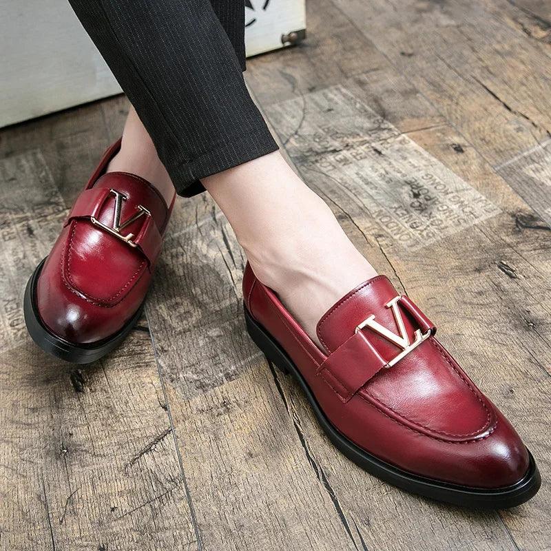 Casual Leather Buckled Men Loafers - Loafer Shoes - Guocali