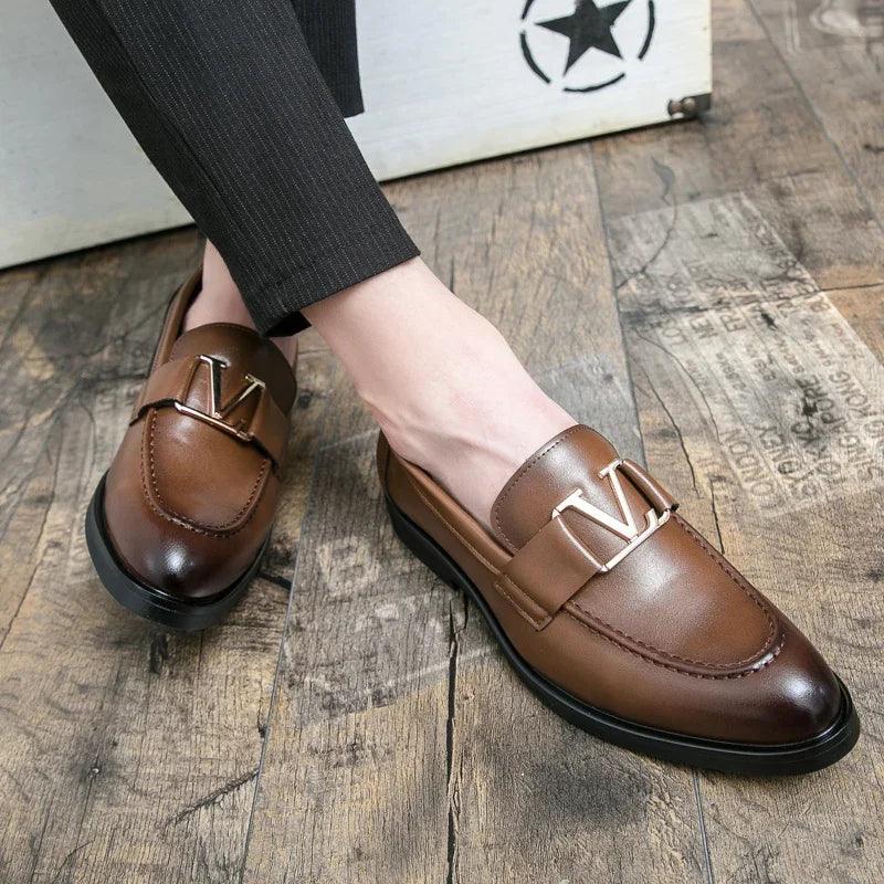 Casual Leather Buckled Men Loafers - Loafer Shoes - Guocali