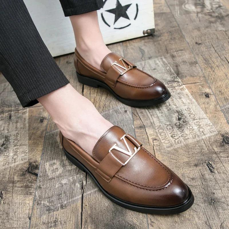 Casual Leather Buckled Men Loafers - Loafer Shoes - Guocali