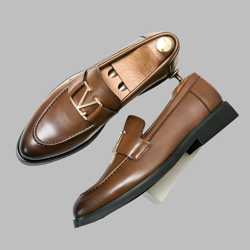 Casual Leather Buckled Men Loafers - Loafer Shoes - Guocali